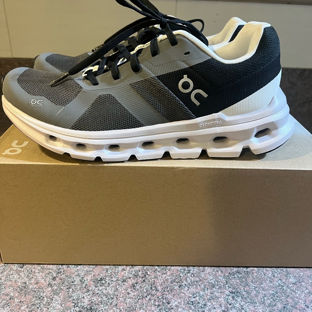 On Running Gray and Black Sneakers